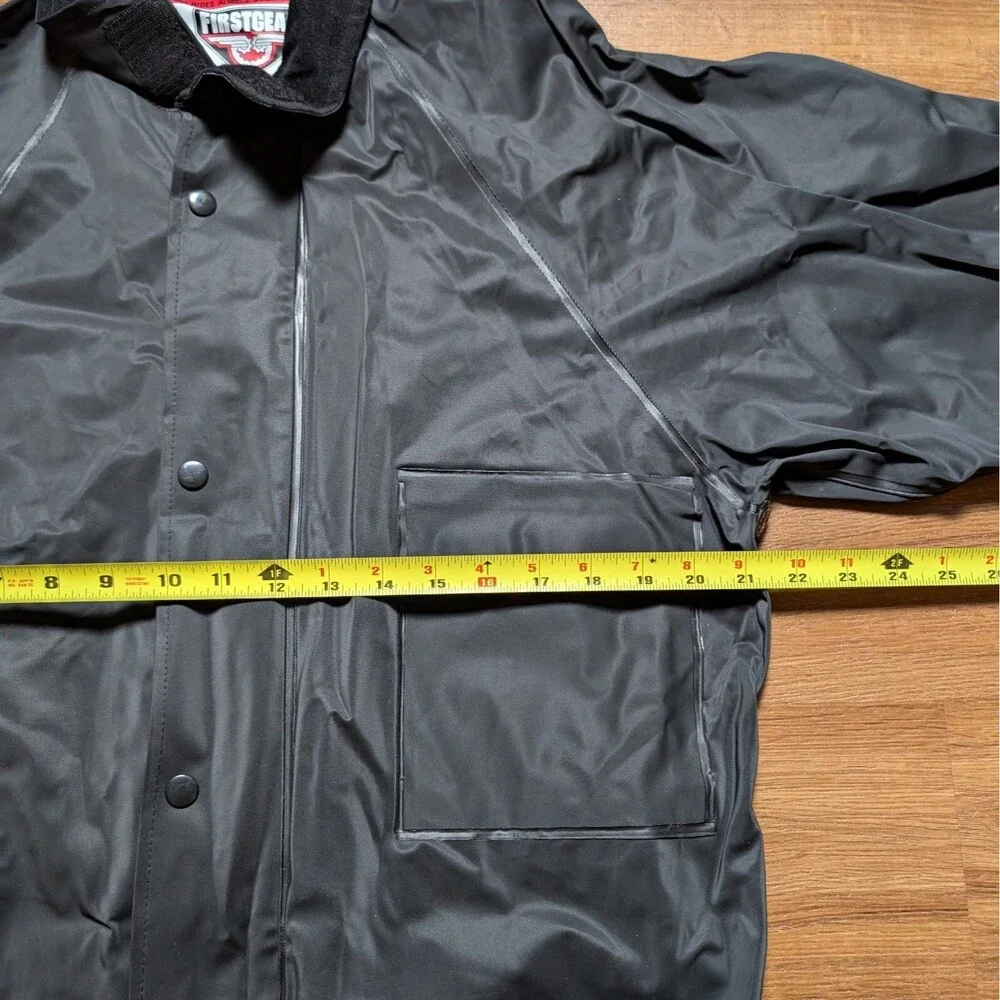 First Gear Premium Riding  Rain Jacket Size Small Full Zip PVC Motorcycle - Picture 7 of 9